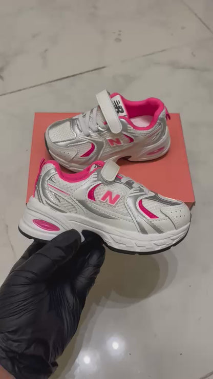 New Balance white and Pink