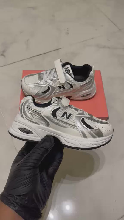New Balance white and black