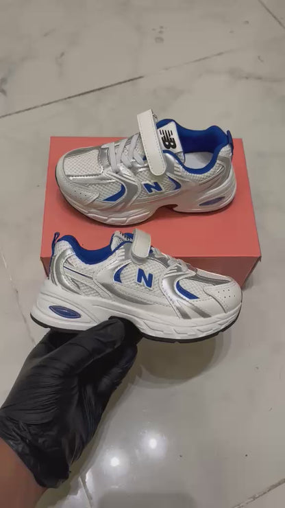 New Balance white and blue